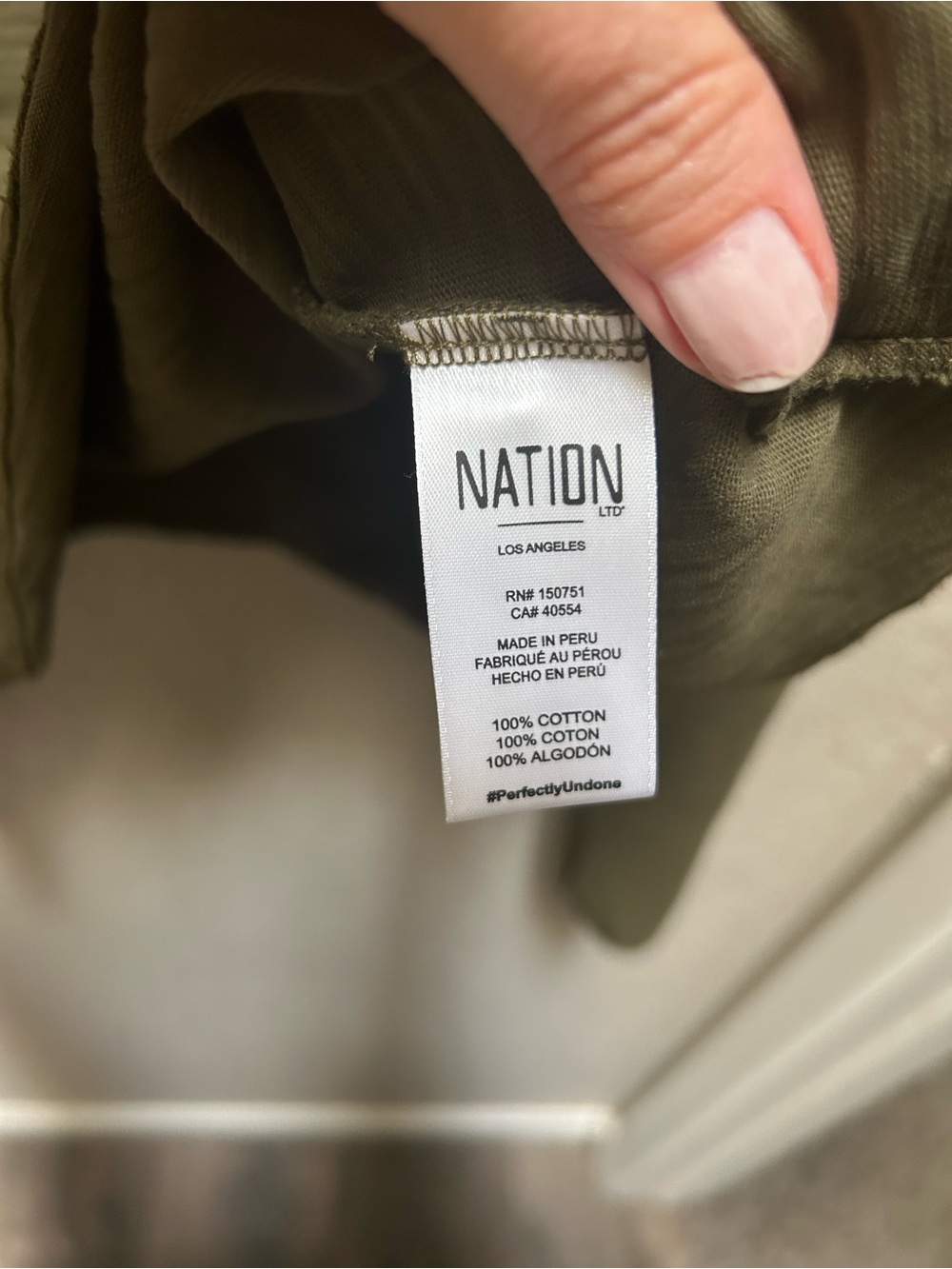 Nation LTD Pascale Square Neck Long Sleeve Top Olive Green - Picture 4 of 10